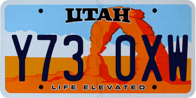 UT license plate Y730XW
