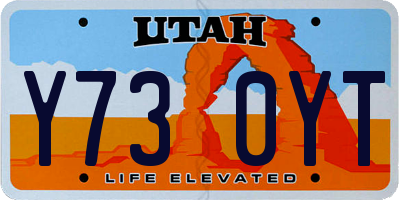 UT license plate Y730YT