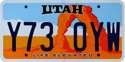 UT license plate Y730YW