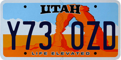 UT license plate Y730ZD