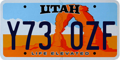 UT license plate Y730ZF