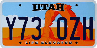 UT license plate Y730ZH