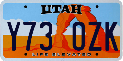 UT license plate Y730ZK