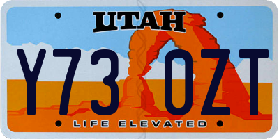 UT license plate Y730ZT