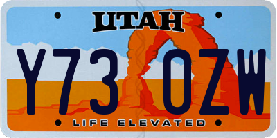 UT license plate Y730ZW