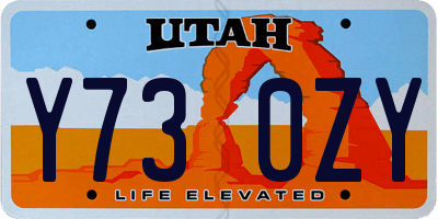 UT license plate Y730ZY