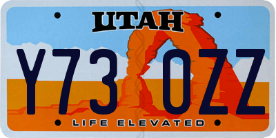 UT license plate Y730ZZ