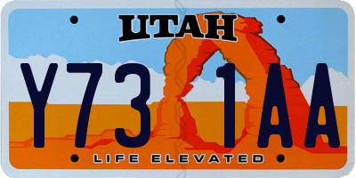 UT license plate Y731AA