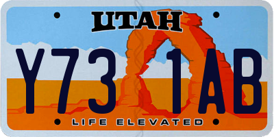 UT license plate Y731AB