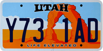 UT license plate Y731AD