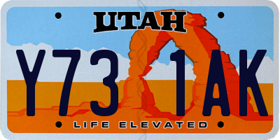 UT license plate Y731AK