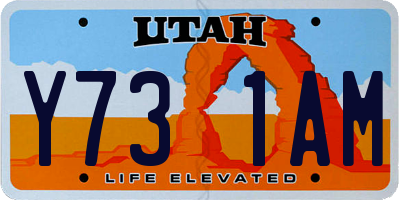 UT license plate Y731AM