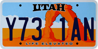 UT license plate Y731AN