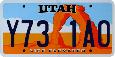 UT license plate Y731AO