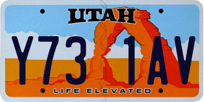 UT license plate Y731AV