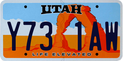 UT license plate Y731AW