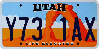UT license plate Y731AX