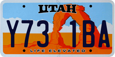 UT license plate Y731BA