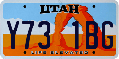 UT license plate Y731BG