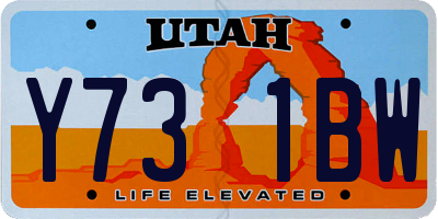 UT license plate Y731BW