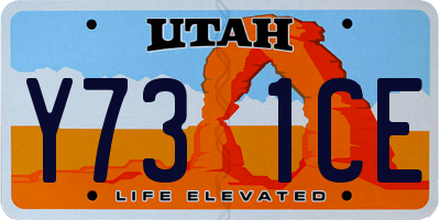 UT license plate Y731CE