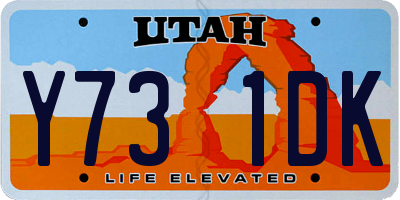 UT license plate Y731DK