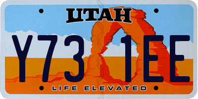 UT license plate Y731EE
