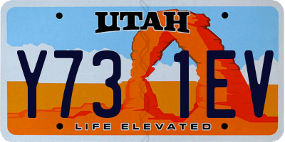 UT license plate Y731EV