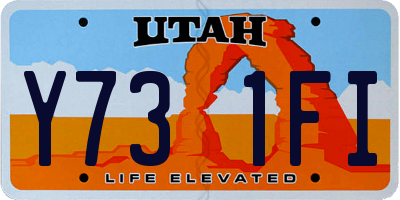 UT license plate Y731FI