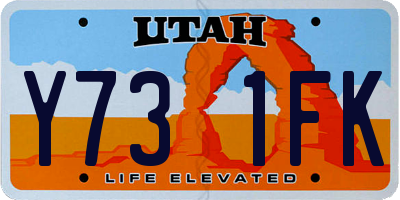 UT license plate Y731FK