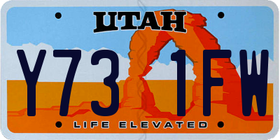 UT license plate Y731FW