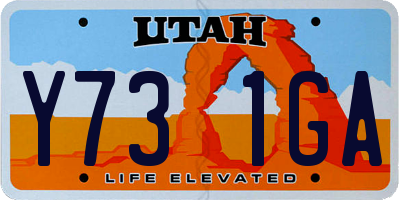 UT license plate Y731GA