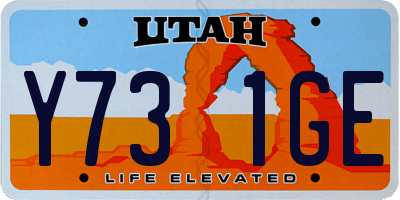 UT license plate Y731GE