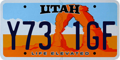 UT license plate Y731GF