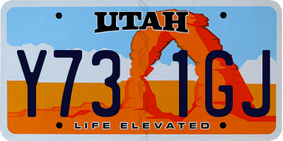 UT license plate Y731GJ