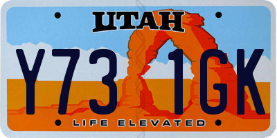 UT license plate Y731GK