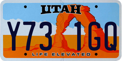 UT license plate Y731GQ