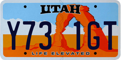 UT license plate Y731GT