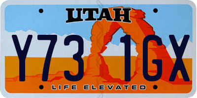 UT license plate Y731GX