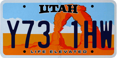 UT license plate Y731HW