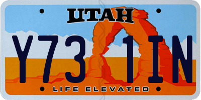 UT license plate Y731IN