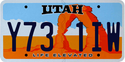 UT license plate Y731IW