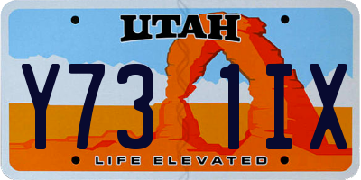 UT license plate Y731IX