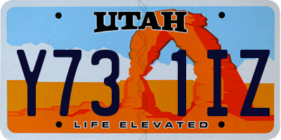 UT license plate Y731IZ