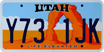 UT license plate Y731JK
