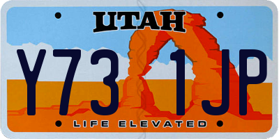 UT license plate Y731JP