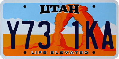 UT license plate Y731KA