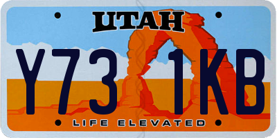 UT license plate Y731KB