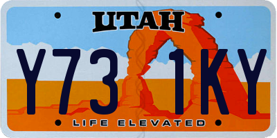 UT license plate Y731KY