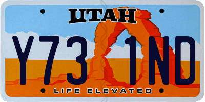UT license plate Y731ND